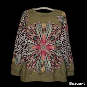 Sweatshirt size xxl leopard print floral